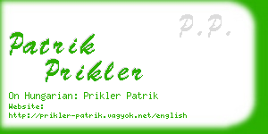 patrik prikler business card